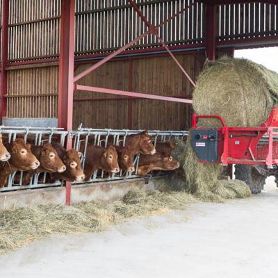 GD150FD - Dérouleuse balles rondes portée fixe sur chargeur frontal - distribution à droite au cornadis - GALONNIER