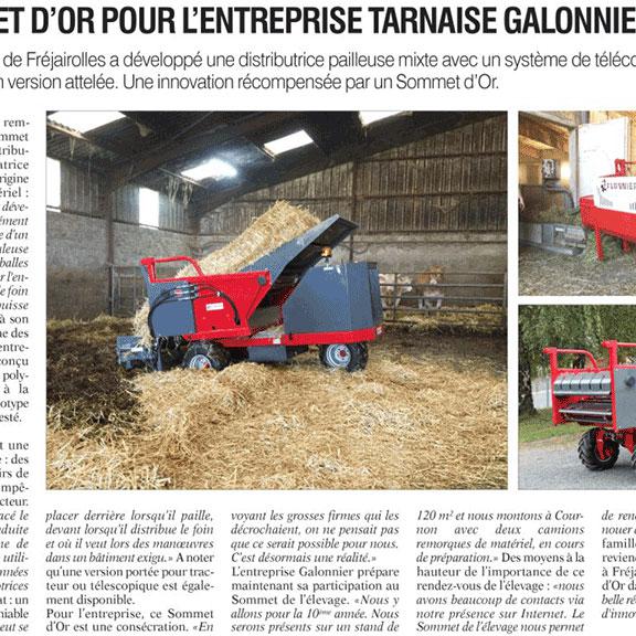 Article du 28 septembre 2017 - Le Paysan Tarnais