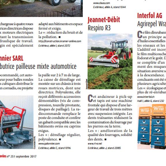 Article septembre 2017 - Revues spécialisées Groupe Réussir