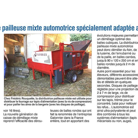 Article du 18 janvier 2018 - Dossier alimentation troupeau - Le Paysan Tarnais