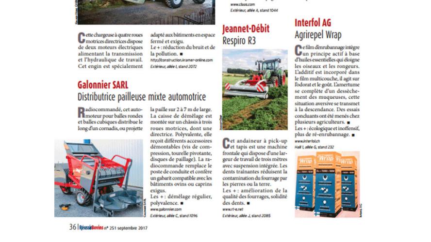 Article septembre 2017 - Revues spécialisées Groupe Réussir