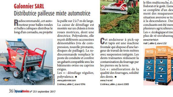 Sommet Elevage Cournon 2017 - Article Revues Réussir - 09/2017