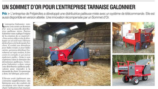 Sommet Elevage Cournon 2017 - Article Le Paysan Tarnais - 28/09/2017